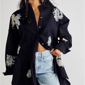 Free People Button Up Floral Mini Dress